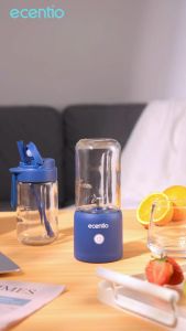 Ecentio Blender Buah 10 Mata Pisau Mini Pop Ice Juicer Pembuat Jus Rumahan 60W Multifungsi Kaca Bahan Kelas Makanan