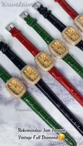 Jam Tangan Wanita Luxury Mewah Full Diamond Kulit PU Leather Premium Quality Import Asli Analog Quartz Stainless Steel Titanium Anti Karat Kaca Tebal Tahan Air Aksesoris Arloji Women Watches Korean Style Cewek Kondangan - JW88