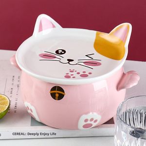 Microwaveable Cute Cat Patterned Large Capacity Lunch Box