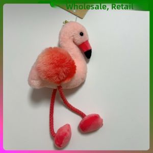 Cartoon Flamingo Plush Toy Keychain Bag Accessory Bird Shaped Backpack Decorations Soft Pink Flamingo Figurine for Girls