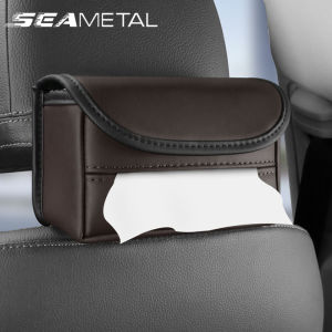 SEAMETAL Car Tissue Box Luxury PU Leather Tissue Storage Bag Car Interior Accessories for All Car Model