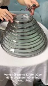Nắp vung nồi Nắp nồi nắp chảo nắp nồi lẩu vung kính cường lực siêu bền kích thước từ 12cm đến 32cm (Đủ bộ núm+vít)
