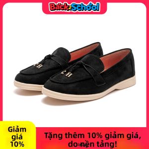 Giày Bệt Nhung Nữ CHCH Mũi Tròn Kiểu Lười Thời Trang Thu Đông Đế Chống Trơn Chất Liệu Flannel Đế Bằng Thoải Mái