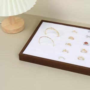 Khay Trưng Bày Trang Sức Gỗ Óc Chó 1 Món Phong Cách Sang Trọng Nhẹ Nhàng Hộp Đựng Trang Sức Để Bàn Trang Điểm Dành Cho Nữ Đựng Dây Chuyền Bông Tai