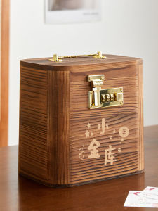 Password-Protected Money Box 2025 New Model for Boys And Girls Childproof Adult Storage Jar Retro Wooden Design Creative Gift