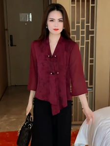 Comfortable Loose Fashion Set Womens Summer New Style Casual Wide Leg Nine Points Pants Two Pieces Set Trendy V-neck Suit