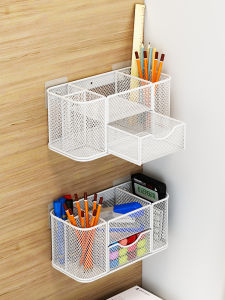 กล่องเก็บของสำนักงานแบบติดผนัง กล่องใส่ปากกา กระดานดำ กระดาษ เรียงเรียบร้อย อุปกรณ์สำนักงาน ชั้นวางของสำหรับโต๊ะทำงาน