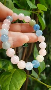 🌺💫🌺 Chiếc Vòng Beryl đa sắc màu tự nhiên hạt size 9mm màu sáng bóng thiệt đẹp rẻ có 590k/1 chiếc ạ