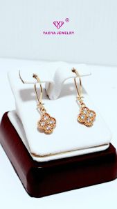 Anting Wanita Gantung Permata Bunga Lapis Emas Yaxiya 922