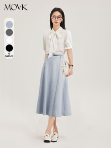MOVK | Bộ Đầm Maxi Bodycon A-Line Mỏng Màu Xanh