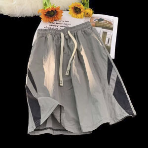 American Style Quick Dry Shorts Men Summer Trendy Loose Breathable Ice Silk Thin Casual Trendy Sports Five-Quarter Pants