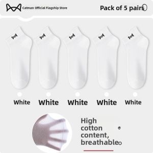 miiow | 10A Antibacterial Mens Summer Thin Pure Cotton Breathable Anti-Odor Sweat Absorbent Black White Sports Short Tube Socks