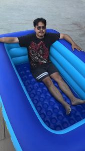 สระน้ําเป่าลม 180 ซม. 3 ชั้น ขนาด:180cm x140cm x55cm (ยาว 1.8ม. กว้าง1.4ม. สูง55ซม.)