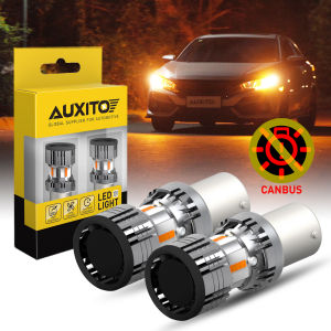 AUXITO 2x 1156 BA15S P21W LED Error Free No Hyperflash PY21W BAU15S T20 7440 W21W LED Indicator Bulb Car Turn Signal Light Amber