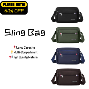 Mens Crossbody Sling Bag Large Capacity Shoulder Bag Zippers Sport Waist Bag Casual Oxford Fabric Anti-Theft Travel Bag
