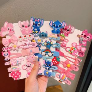 Herocross | 14Pcs Baby Girls Fashion Cartoon Stitch Hair Pin BB Hairpin Cute Girls Bangs Hair Accessories No Harm To Hair Baby Child Gifts