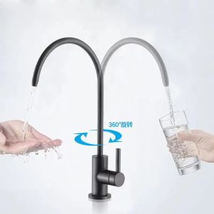 Black Matte Direct Drinking Tap 304 Stainless Steel kitchen Water Filter Tap RO Purify System Reverse Osmosis