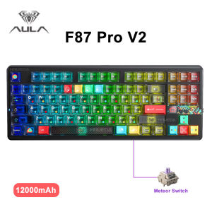 AULA F87 Pro V2 Mechanical Keyboard 3-modes Wireless 10000mAh Long Battery Life Hot-Swap RGB Customi E-Sports Keyboard PC Gaming