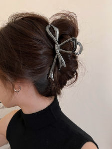 Metal Butterfly Knot Hair Clip Womens Summer High-End Feeling Shark Clamp Hair Card Headwear Fashionable Korean Style Hair Accessories