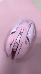 Ready stock wireless mouse 2.4G Computer mouse laptop USB rechargeable mute backlit mouse cute gaming mouse wireless