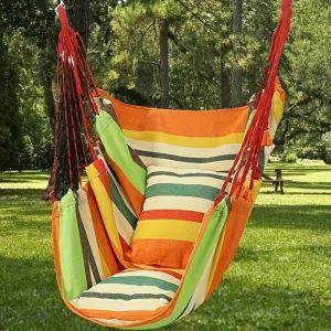Outdoor New Swing Hammock Chair Canvas Leisure Chair No Pillow Or Cushion Dormitory Hammock Swing Rocking Chair(With Storage Bag