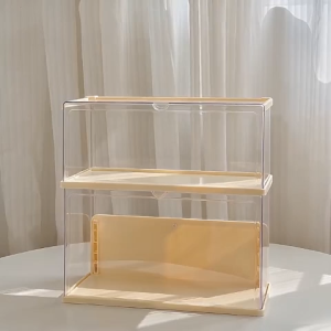 Clear Acrylic Blind Box Display Case Dustproof Desktop Figurine Storage Organizer Rack For Collectible Dolls