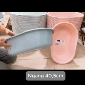 Thau tắm/Chậu tắm nhỏ cho bé sơ sinh dưới 1 Tuổi-Nhựa Hiệp Thành nhựa PP chính phẩm an toàn cho bé ( Dài 595cm x Rộng 405cm x cao 155cm)