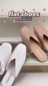 【Produk Diskon】 Sandal slop / Sandal fashion / flat shoes / sandal kerja / sandal musim panas / sandal wanita lembut empuk