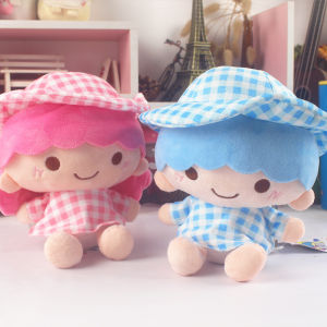 Japanese Style Double Star Fairy Gingham Dress up Twin Star Plush Doll Toy Cartoon Boy Girl Doll Bag Pendant
