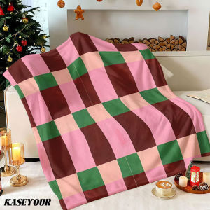 Beast Kingdom | Multicolor Checkerboard Winter Summer Flannel Blanket Throw Fleece Soft Fuzzy Plush Cozy Fleece Blankets for Sofa Ideal Gifts