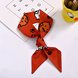 Aibins Fashion Hairband Head Neck Neckerchief Ladies Twilly Ribbon Bag Tied Handle Small Ribbon Scarf Bag Accessories Wrist Silk Scarf 1pcs WJ1117-03