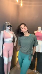 MOOTA Kaos Jaring Olahraga Wanita Baju Olahraga Tile Outer Jala Oversize Atasan Olahraga Jaring - 040