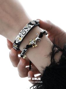 Original Design Cat Leather Bracelet Couple Gift Cute Cool Fashion Jewelry Alloy Plated Silver Gold Womens New  out