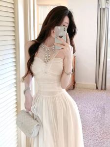 CHANGTONG | Elegant French Style High Quality Waist Cinched Dress Summer