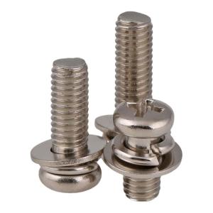 BAIRUITE | Nickel Plated Round Head Flat Washer Combination Screw