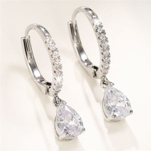 Huitan Simple Classic Square/Heart/Pear Cubic Zirconia Dangle Earrings for Women Timeless Style Wedding Trend Eternity Jewelry