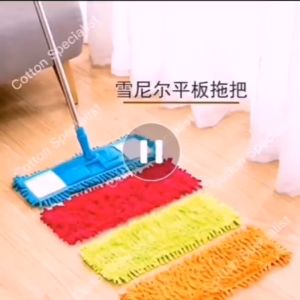 【ready stock】Microfiber Noodle Floor Mop Ajustable Stainless Steel Handle Telescoping Pole Reusable Mop Dust Cleaning