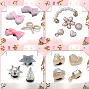 Crocs Accessories Pearl Butterfly Knot Shoe Decorations New Style Adapted Hole Design Quality Material Shoe Accessories