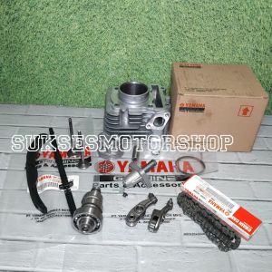 Paketan komplit selinder blok yamaha mio j soul gt fino f1 xride 115 ( 54P ) block seher assy piston ring pen klip noken as pelatuk piano klep payung klep rantai keteng tonjokan karet lidah tensioner