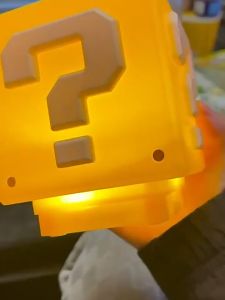 Vimite Super Mario LED Question Mark brick Night Light USB Rechargeable Long Life Table Lamp Press Can Oppen Light With Sound Effect Bedroom Light Family Party Atmosphere Light