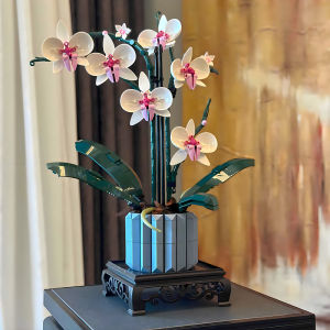 Everlasting Orchid Rose Flower Bouquet Building Blocks Toy for Girls Compatible with Lego Plastic Assembly Model Kit