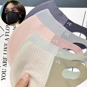 2Pcs Summer Ice Silk Mask for Women Men Sunscreen Cooling Breathable Washable Face Cover Anti-uv Fashionable Outdoor Sport Gear
