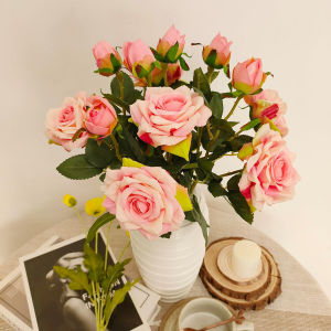 1/5PCS Artificial Flowers Big Silk Rose Beautiful Branch Vase Home Wedding Decoration Valentines Day Fake Plants Festival Decor