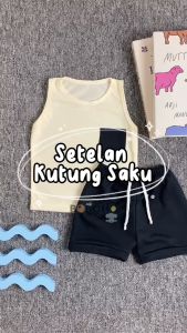 BOBOHO - SETELAN ANAK KAOS KUTUNG TANPA LENGAN LOKAL / SETELAN ANAK LAKI-LAKI TANPA LENGAN