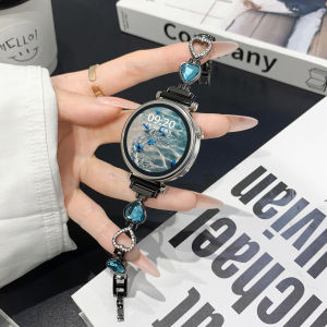 Uhada Metal Heart Shaped Smart Watch Band for Huawei GT6 GT5 GT4 GT3 Womens Luxury Summer Fashionable Strap Compatible Accessories