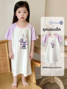 MiiOW | ชุดนอนเด็กผู้หญิง Pure Cotton Summer Thin Breathable Short Sleeve Loose Comfortable Home Clothes Pajamas Can Wear Outdoors