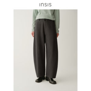 INSIS FEMME | Retro Simple Double Button Waist Curved Capri Pants