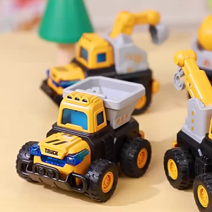 Habibi Mainan Mobil Rekayasa Tekan 4 Model Derek Pengaduk Penggali Truk Bahan ABS Tebal Hadiah Edukatif Anak 18+ Bulan Tahan Bentur Ramah Lingkungan MOBIL PABRIK