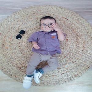 RICIS BY KHAYRA - Haruka Kids Kemeja Boy Series Katun Madinah Katun Stripe Premium XS-L