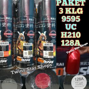 Samurai Paint Paket 3 Kaleng Pilok Pilox Cat Semprot Samurai Paketan Lengkap Merah Doff Dop Matte Red Y9595 9595 Epoxy Surfacer UC H210 Flat Clear Pernis Doff Dop 128A 400ml